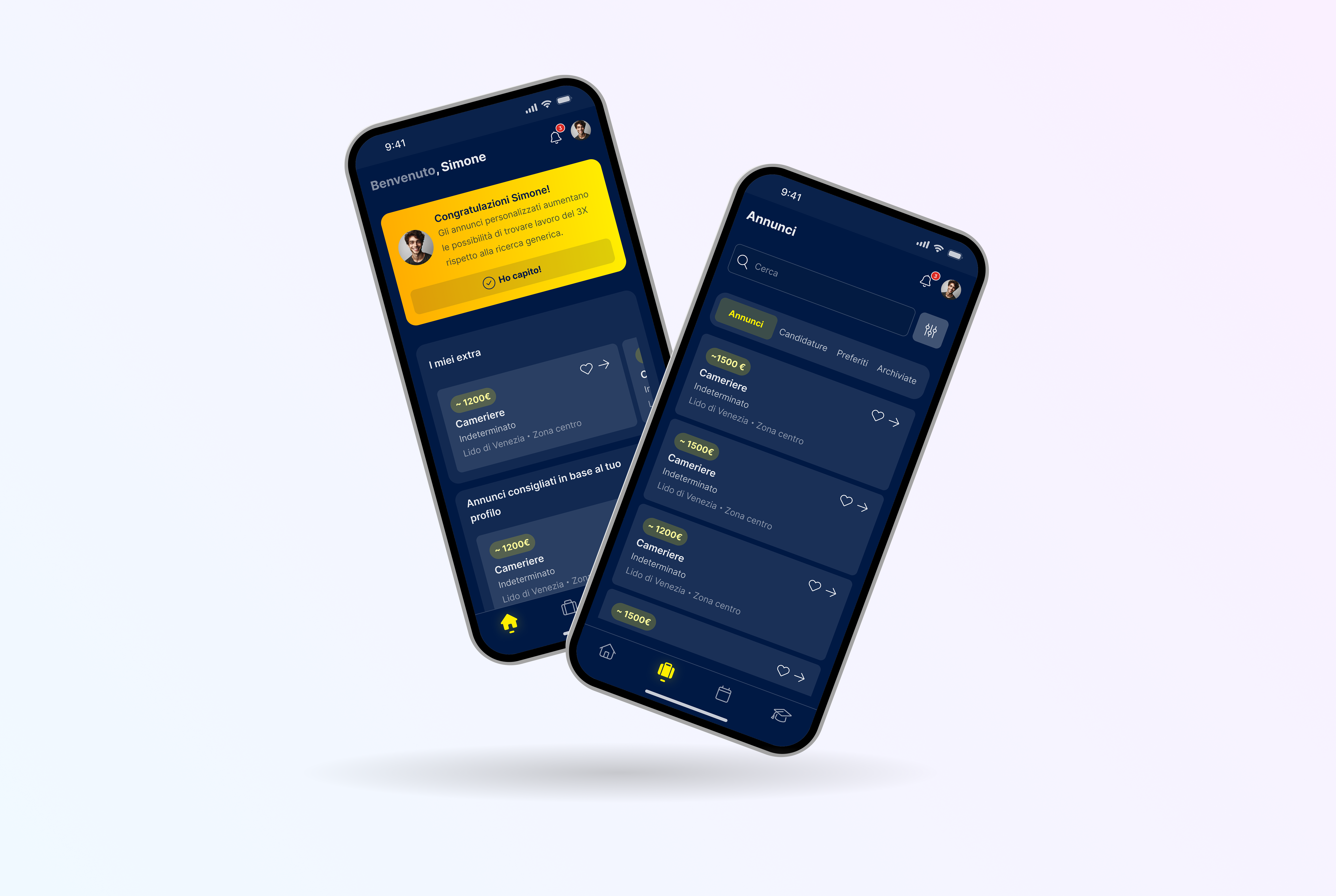 two mobile mockup presentation